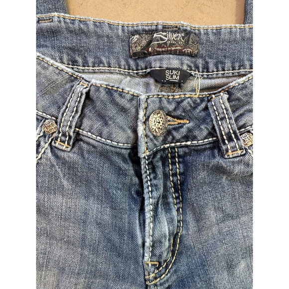 Silver Denim Jeans Women’s Size 28 Suki Mid Super Skinny Medium Wash Denim - Picture 2 of 8